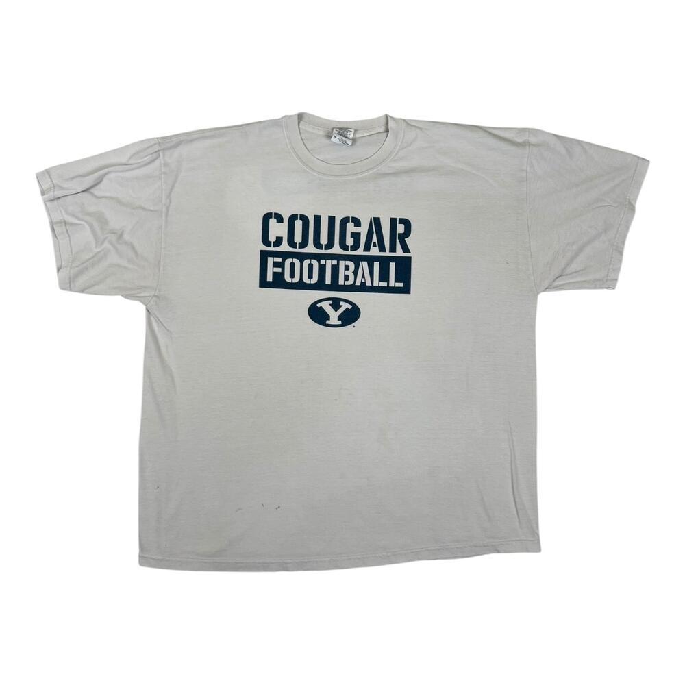 Vintage BYU Cougars Shirt Mens 2XL White NCAA Football Y2K